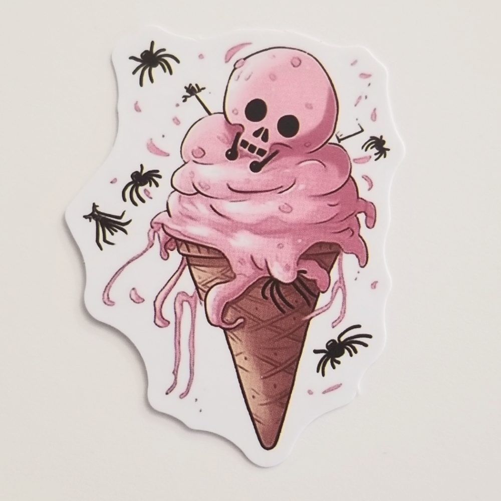 10/$10 Skull & Spiders Ice Cream Sticker